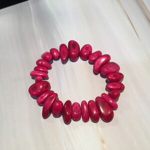 Fuchsia Howlite Stretch Bracelet